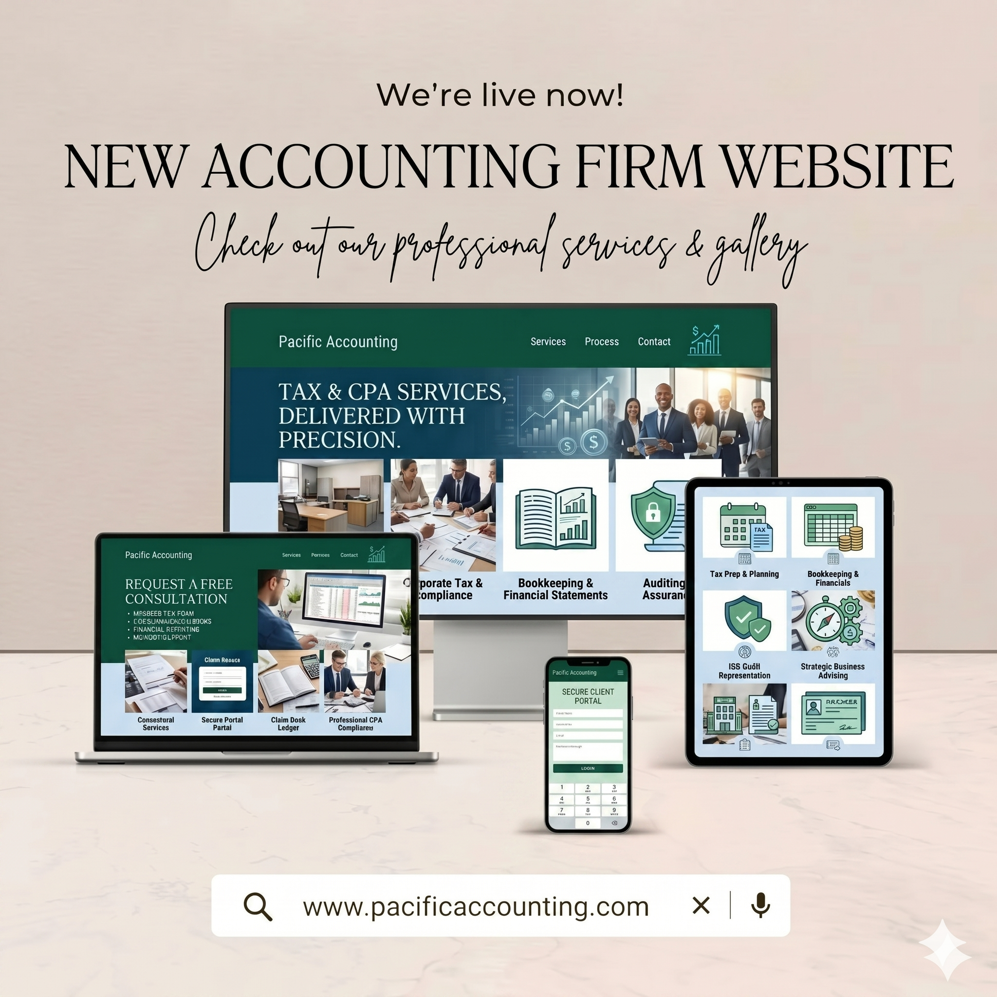 Beautiful fast accounting firm website design